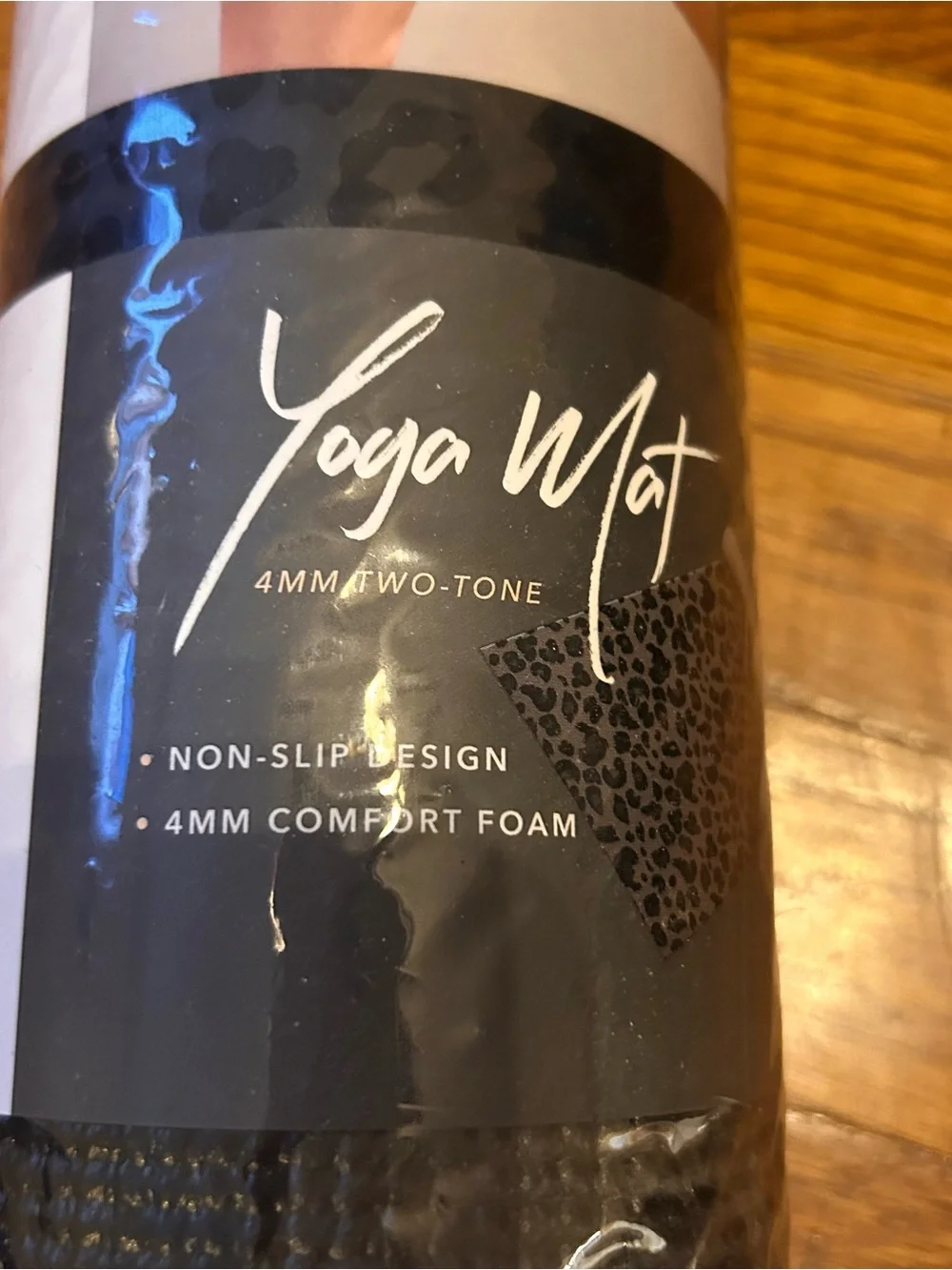 Jessica Simpson Black & Gray Leopard print Yoga Mat - Non-Slip Exercise Mat
